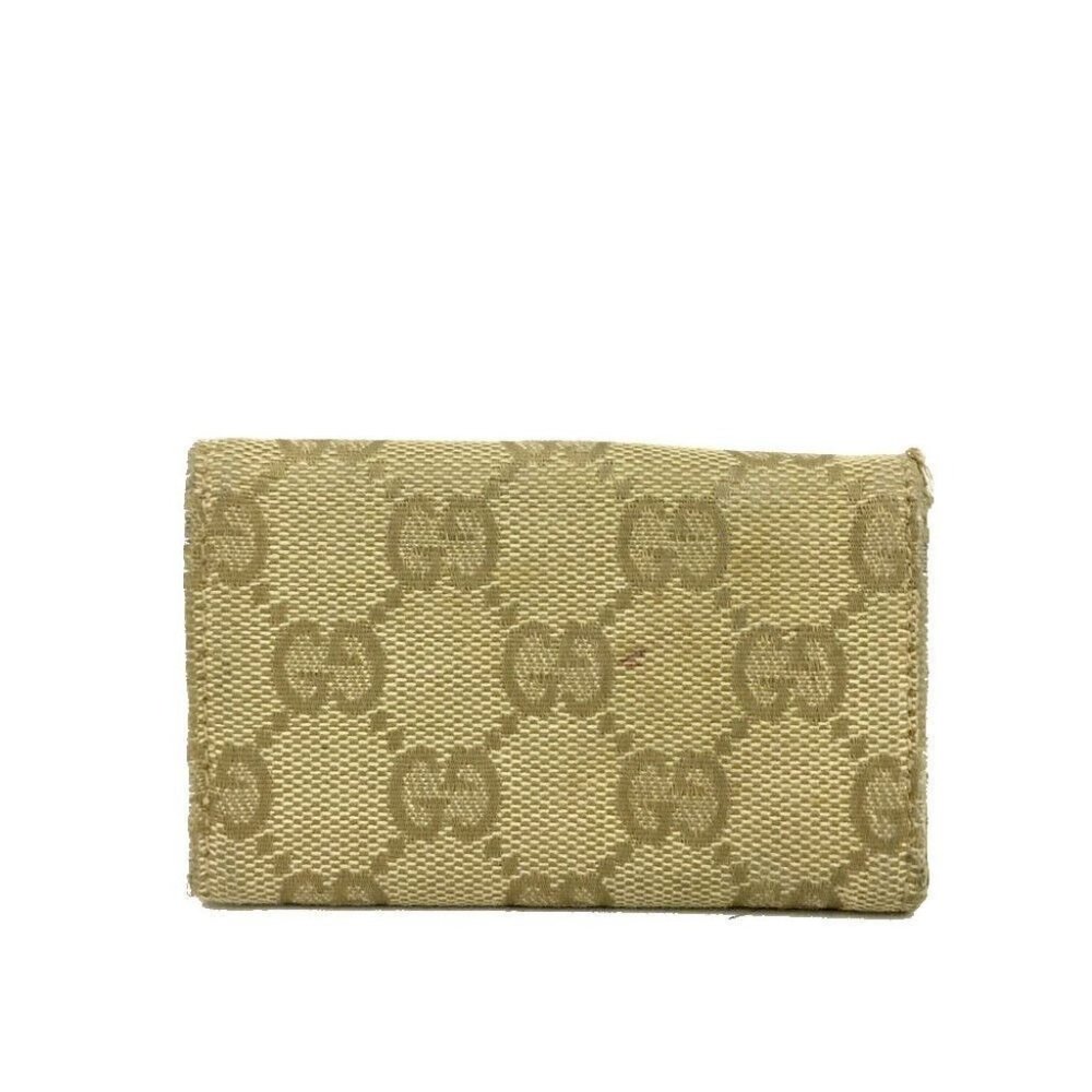 Gucci Key Case GG Logo 6 Ring Beige Leather Canvas - Picture 4 of 10